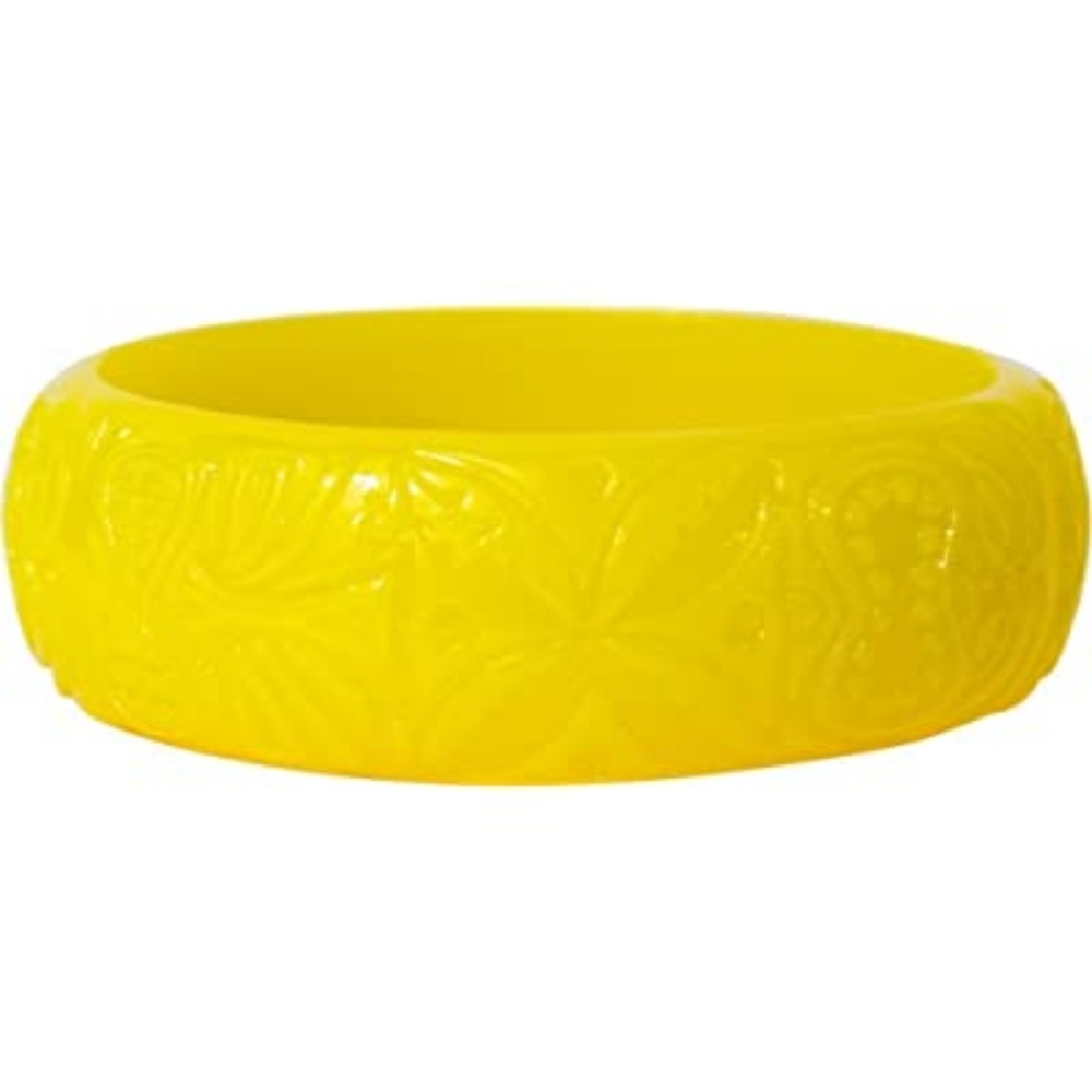 NWOT Sourpuss yellow tiki bangle bracelet